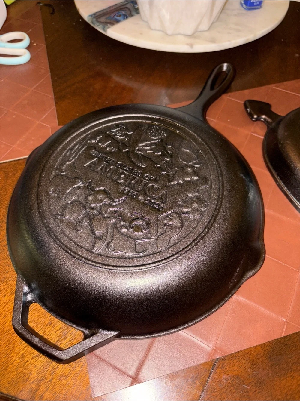 Lodge America’s 250th Anniversary & Small Heart Shape Cast Iron Skillet NWT